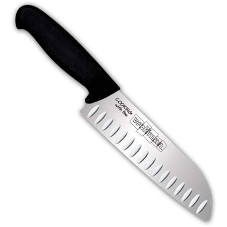 7" Santoku, Granton Bladewith Wolfman Logo