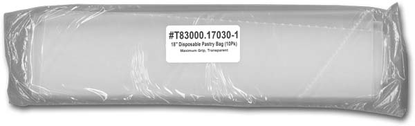 18"   Max Grip, Transparent, Disposable Pastry Bag, 10 Pack